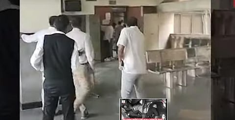 Screenshot of the Delhi court shootout video.