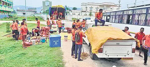 ODRAF team arriving in Malkangiri. (Photo| EPS)