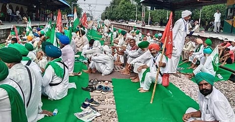 A large number of protests are being held on railway tracks and highways. (Photo | Express)