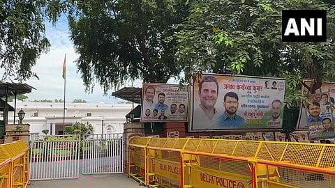 Kanhaiya Kumar posters outside the Congress office in Delhi (ANI)