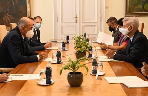 Jaishankar is in the central European nation as part of a four-day visit to Slovenia, Croatia and Denmark to enhance India-EU ties and for bilateral talks. (Photo | Twitter/@DrSJaishankar)