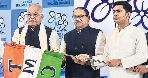 Former Goa chief minister Luizinho Faleiro (L) joins TMC in Kolkata on Wednesday | PTI