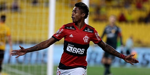 Bruno Henrique of Brazil's Flamengo celebrates scoring. (Photo | AP)