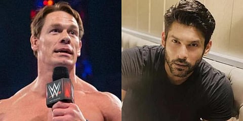 Hollywood actor John Cena (L) and Bigg Boss 13 winner Sidharth Shukla (Photo | WWE and Instagram)