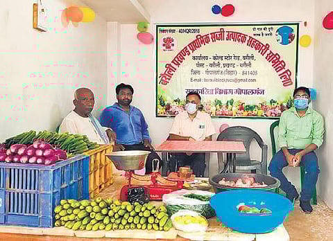 Various outlets selling vegetables under the ‘Tarkari’ scheme in Bihar. They have become quite popular among both farmers and buyers