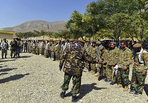 Militiamen loyal to Ahmad Massoud, son of the late Ahmad Shah Massoud, take part in a training exercise, in Panjshir province. (Photo | AP)