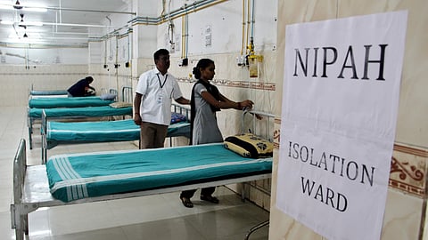 Nipah virus spreads by the ingestion of human secretions/fluids.