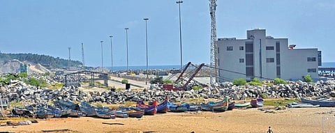 The project site of Vizhinjam International Transhipment Deepwater Multipurpose Seaport in Thiruvananthapuram | B P Deepu