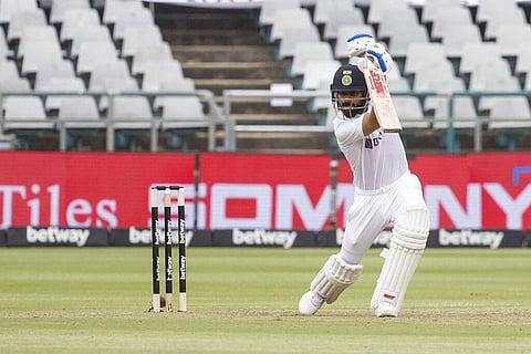 India captain Virat Kohl smashes the ball toward the boundary during the third and final test match between South Africa and India in Cape Town. (Photo | AP)