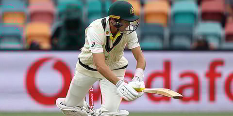 Australia's Marnus Labuschagne gets bowled during Day 1 of the 5th Ashes Test match in Hobart. (Photo| AP)