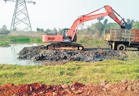 Desilting of Guradhi nullah underway in Rourkela (Photo | Express)