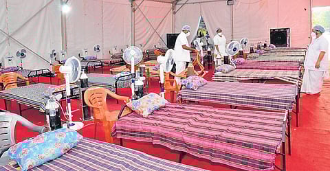 FILE - 100-bed Covid care centre on the premises of Ongole government general hospital that was operated during the second wave.