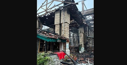 The Secunderabad Club gutted fire. (Photo | Express)