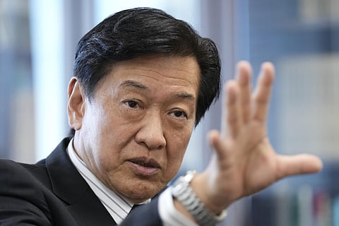 Japanese Environment Minister Tsuyoshi Yamaguchi speaks during an interview with The Associated Press Tuesday, Jan. 18, 2022, in Tokyo. (Photo | AP)
