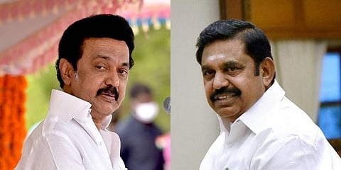 DMK chief MK Stalin (L) and AIADMK joint coordinator Edappadi K Palaniswami (Photo | PTI)