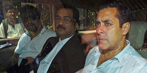 Bollywood actor Salman Khan at the sessions Court in Mumbai in connection with the 2002 hit-and-run case. (File Photo | PTI)