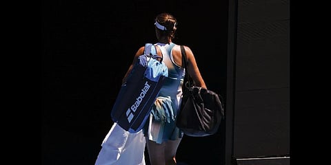 Garbine Muguruza of Spain walks from Rod Laver Arena following her second round loss to Alize Cornet of France at the Australian Open.(Photo | AP)