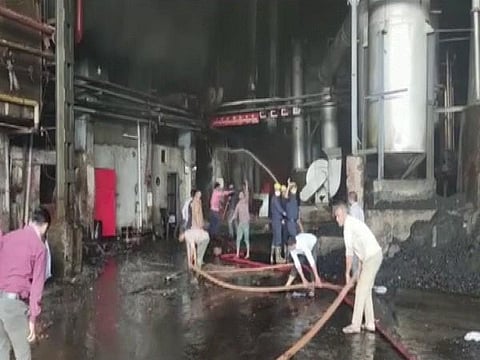 Locals claimed that a short circuit followed by blasts of gas cylinders caused the fire. (Photo | ANI)
