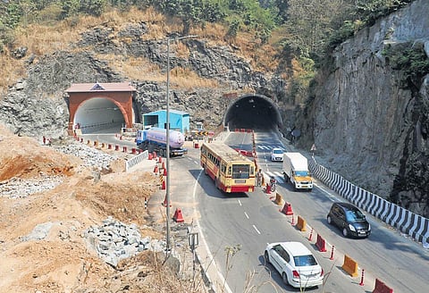 The second tunnel of twin tube tunnel at Kuthiran on NH-544 was opened to traffic on Thursday, while the work on the approach road is progressing