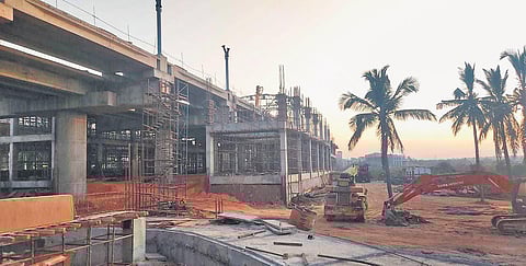 The Challaghatta Metro station is coming up nearly 2 km away from the Kengeri station. (Photo| EPS)