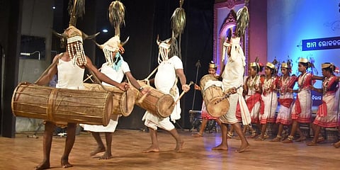Artistes from Malkangiri district performing a Koya dance. (File Photo | EPS)