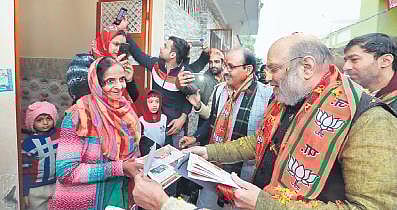 Union minister Amit Shah campaigns in Kairana, UP, on Saturday, Jan 22, 2022. (Photo | Twitter, @AmitShah)
