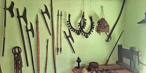Traditional weapons and jewellery on display at Nimain’s museum.