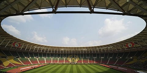 The newly built Olembe stadium in Yaounde, Cameroon. (Photo | AP)