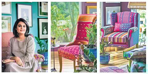 Aradhana Anand and her collection of upholstered chairs and cushions