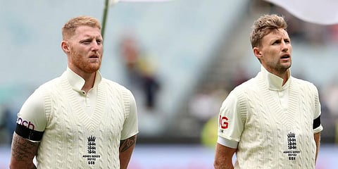 England cricketers Ben Stokes (L) and Joe Root (Photo | AP)