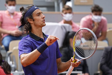 Italy's Lorenzo Musetti during a match of the French Open. (Photo | AP file)