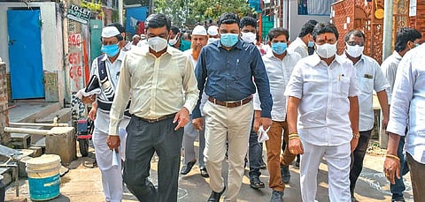 Minister Vellampalli Srinivasa Rao, Collector J Nivas inspect Bhavanipuram Karakatta | Prasant Madugula