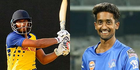 Tamil Nadu players Shahrukh Khan, left, and R Sai Kishore
