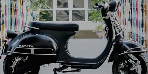 An EV scooter model of One Moto (Photo | Twitter, onemotoEV)