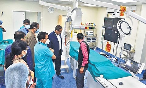 Doctors during the launch of the Cath lab in Shanti Memorial Hospital