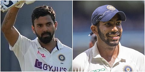 Indian cricketers KL Rahul (L) and Jasprit Bumrah. (File photo| AP)