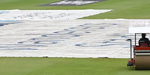 The Imperial Wanderers stadium at Johannesburg is shown amid the rains. (Photo| Twitter)