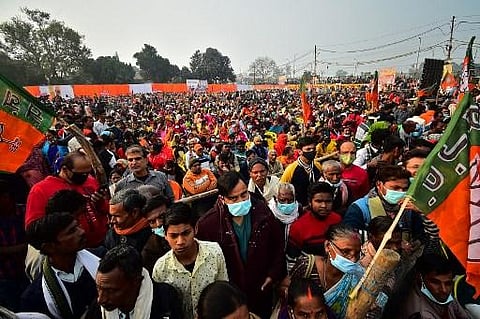 Supporters of BJP attend a rally (Photo: AFP)