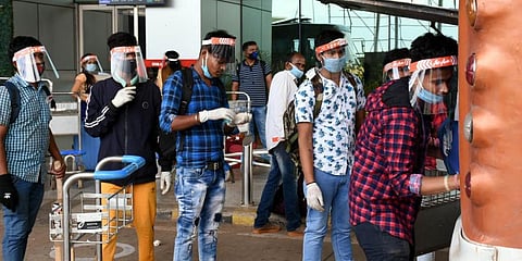Passengers arrving at Biju Patnaik International Airport in Bhubaneswar. (Photo | EPS)