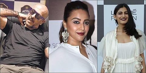 (From left) Singer Vishal Dadlani and actors Swara Bhasker and Kubbra Sait. (File photos| PTI and EPS)