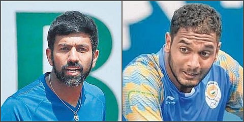 India's Ramkumar Ramanathan (R) and Rohan Bopanna (File photo| EPS)