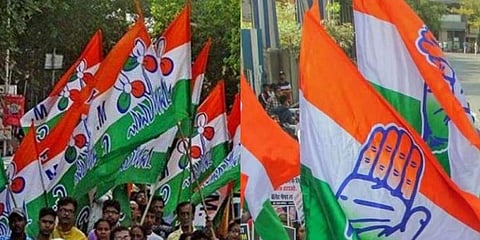 TMC flags and Congress flags used for representation