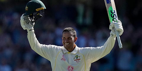 Australia's Usman Khawaja celebrates hsi ton against England during Day 4 of an Ashes Test match in Sydney. (Photo| AP)