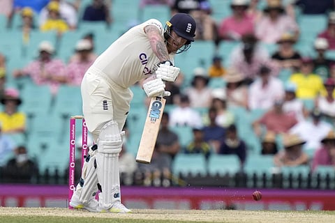 England's Ben Stokes bats against Australia during the fifth day of their Ashes cricket test match in Sydney. (Photo | AP)
