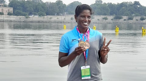 Rajina had won five gold out of six events she had competed in at the previous edition in Kerala. (Photo | Special Arrangement)