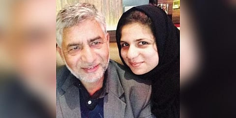 Kashmiri separatist leader Altaf Ahmad Shah with daughter Ruwa Shah (Photo | Twitter)