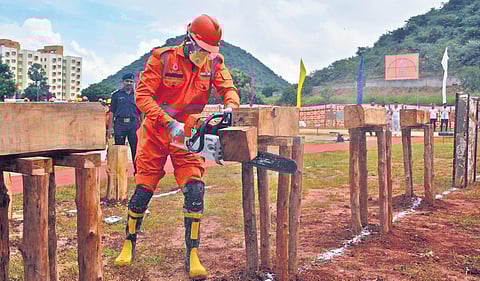 NDRF personnel take part in competition on Tuesday | Prasant Madugula
