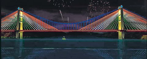 A model of Somasila-Siddheshwaram cable stay bridge