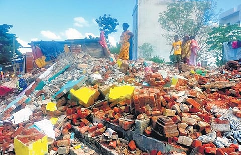 A house in Goudabandh slum demolished by the BeMC | Express