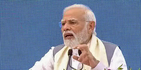 Prime Minister Narendra Modi addresses the launch ceremony of Mission LiFE, in Kevadia, Thursday, Oct. 20, 2022. (Photo | PTI)